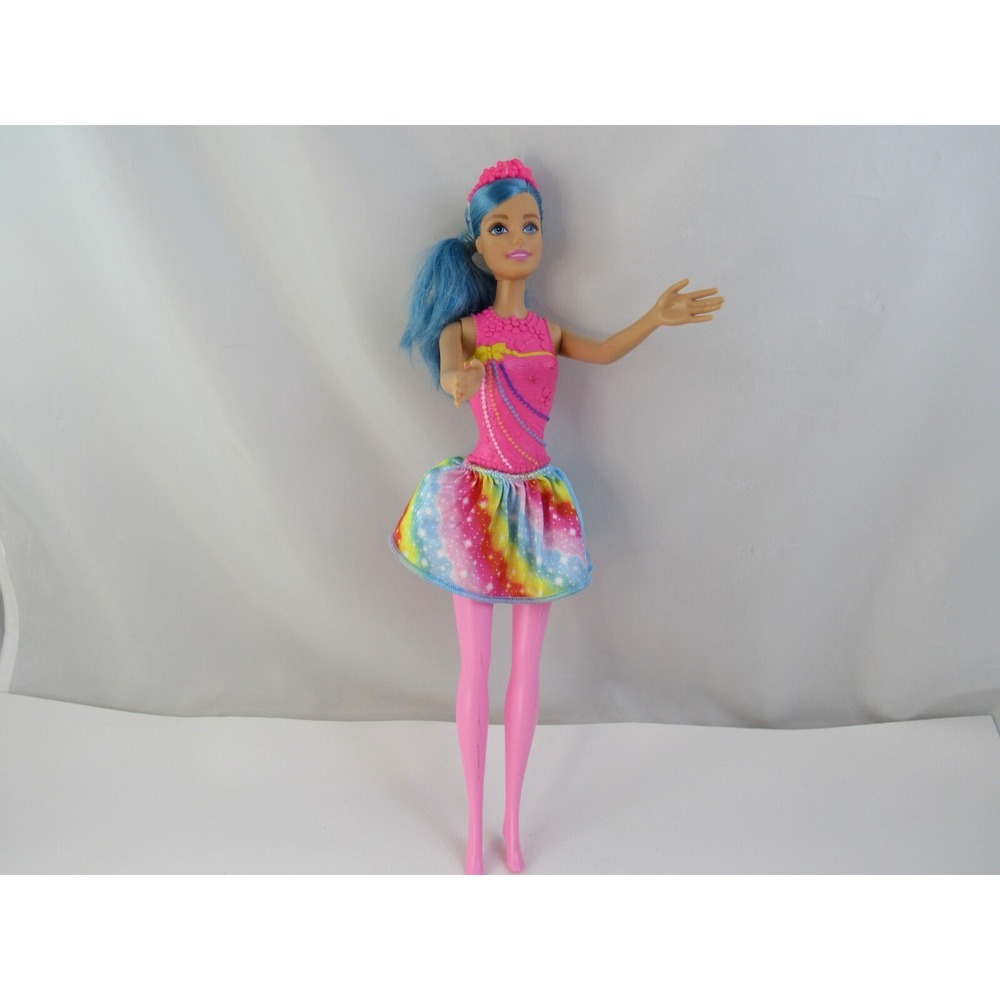 Barbie Dreamtopia Doll Blue Pink Hair Blue Top Rainbow Skirt 2015 Mattel